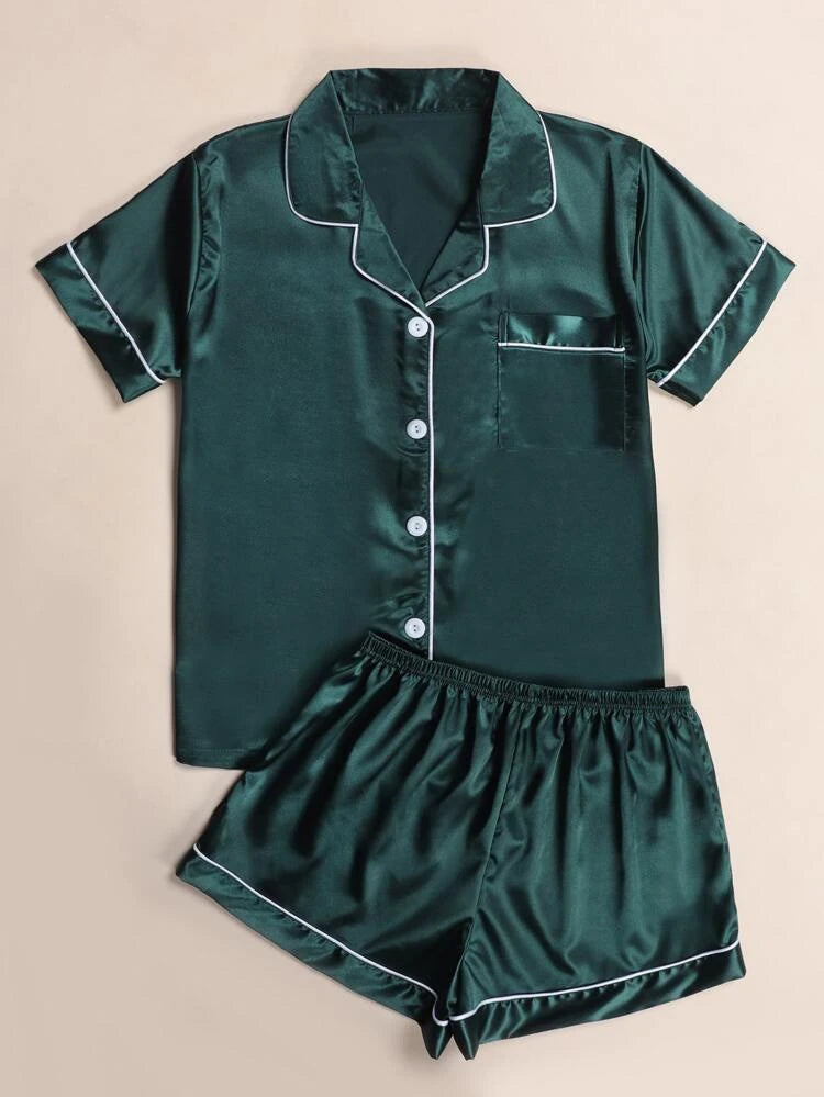 SHORT SLEEVES CAMISOLE SET
