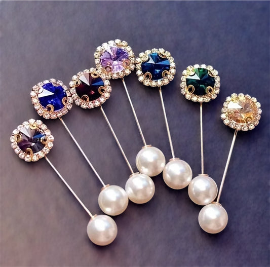 Pack of 7 Stone Brooch Pins